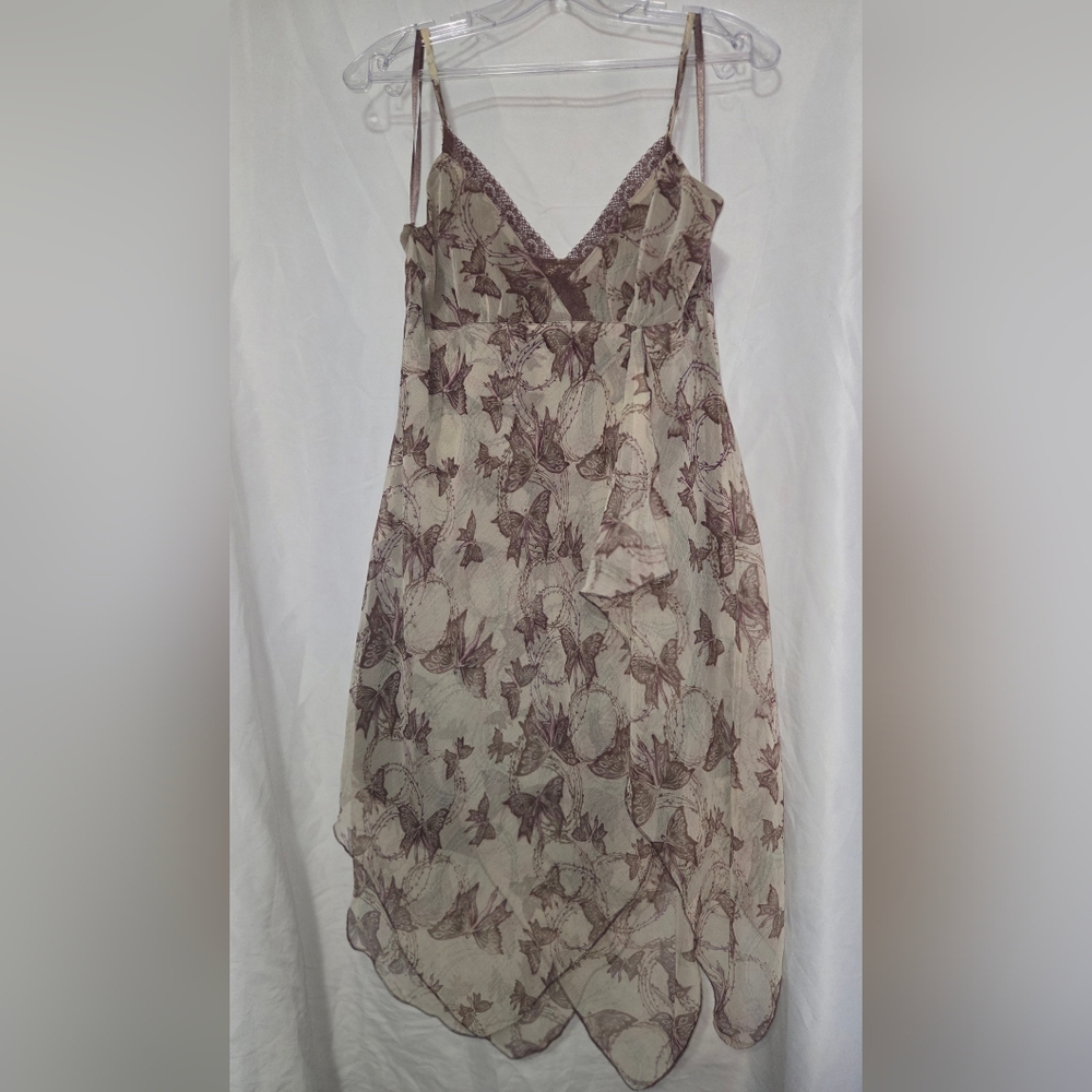 Refuge Fairy Print Dress in Cream and Brown